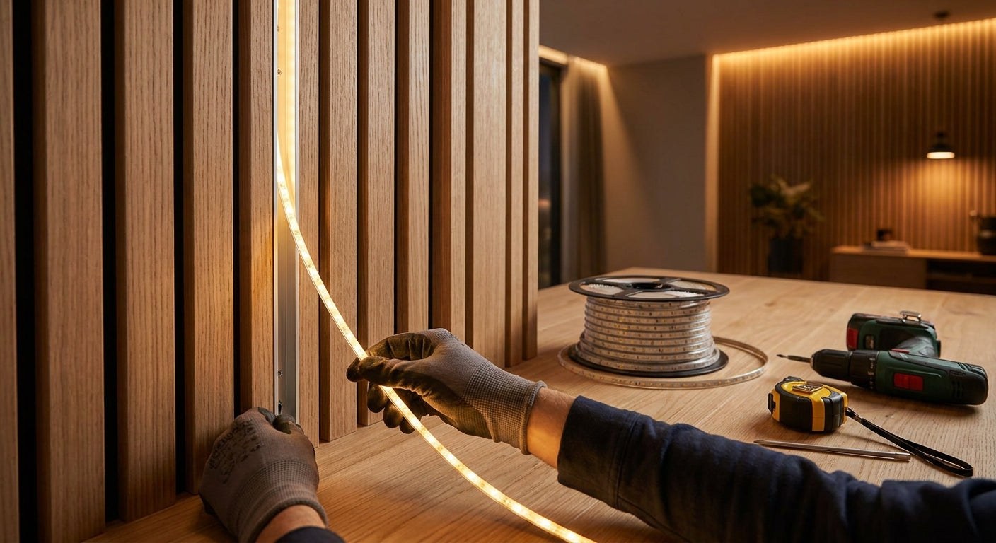 How to add lighting channels to slat wall panel installations