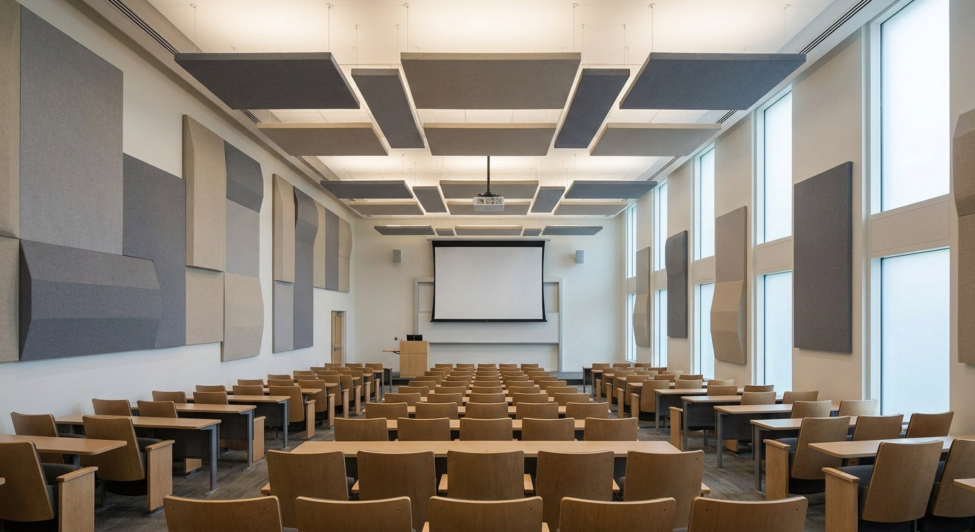 Acoustic panels for university lecture hall noise control