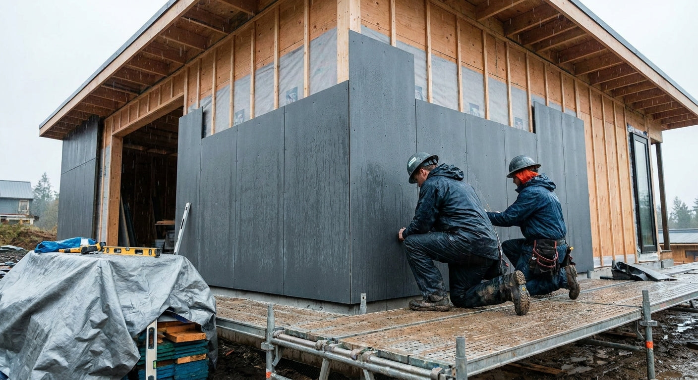 How to install exterior wall panels in a wet climate
