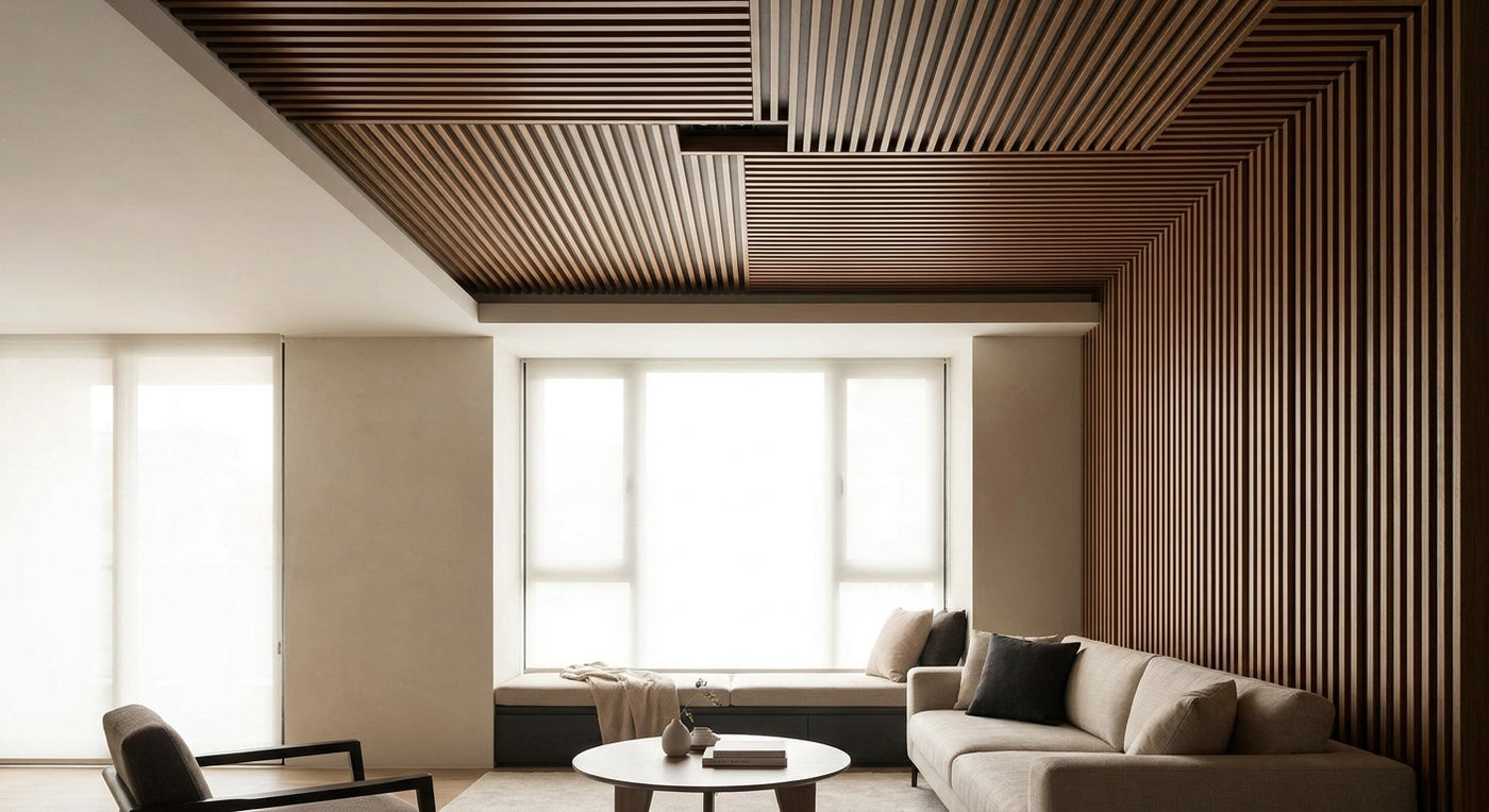 How to create a ceiling feature with slat wall panels