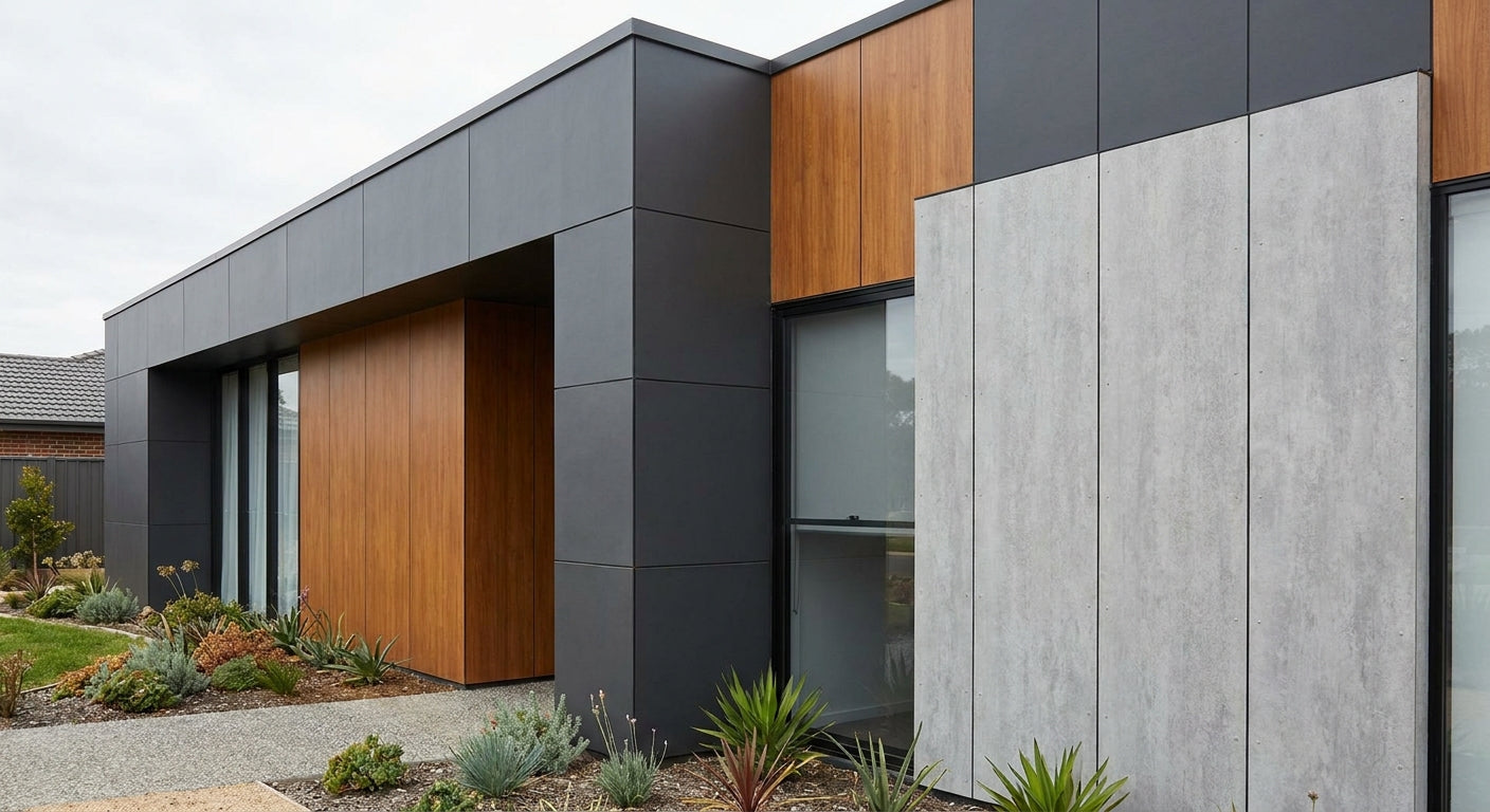 Exterior cladding panels for residential facade design