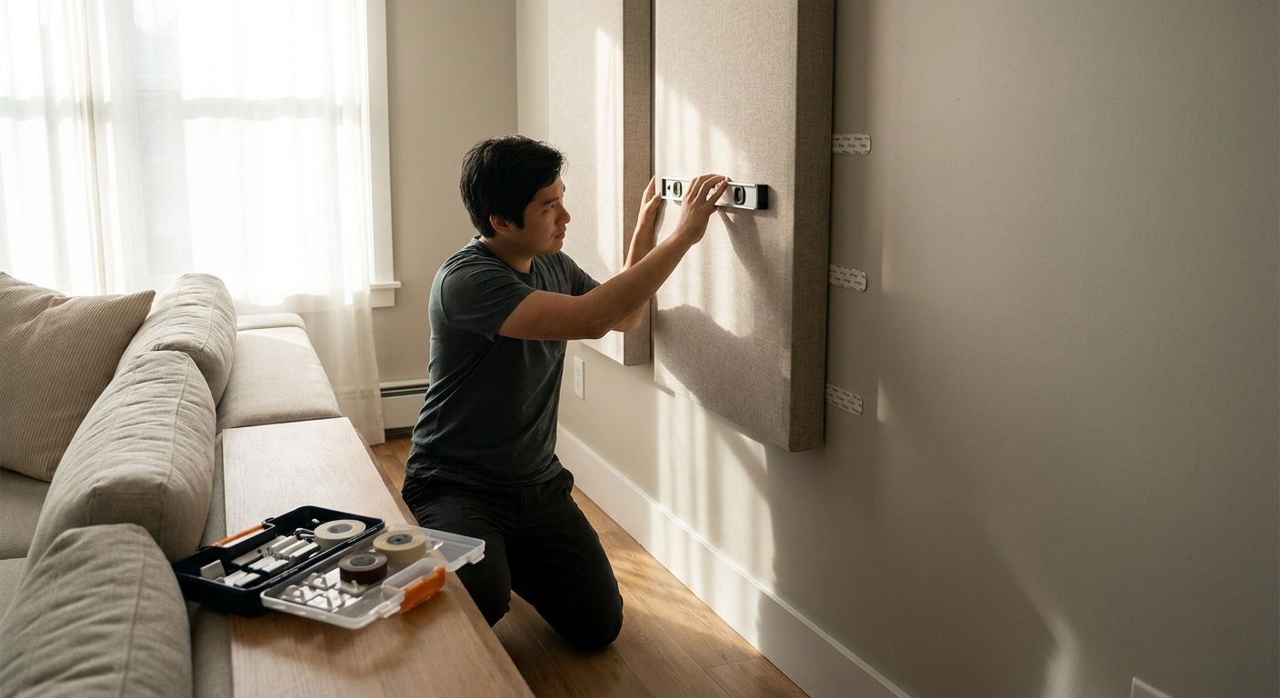 How to install acoustic panels in a rental without damage