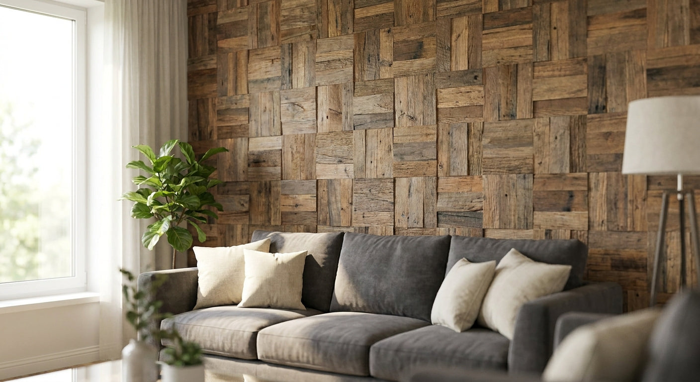 3D wood wall panels for statement accent walls