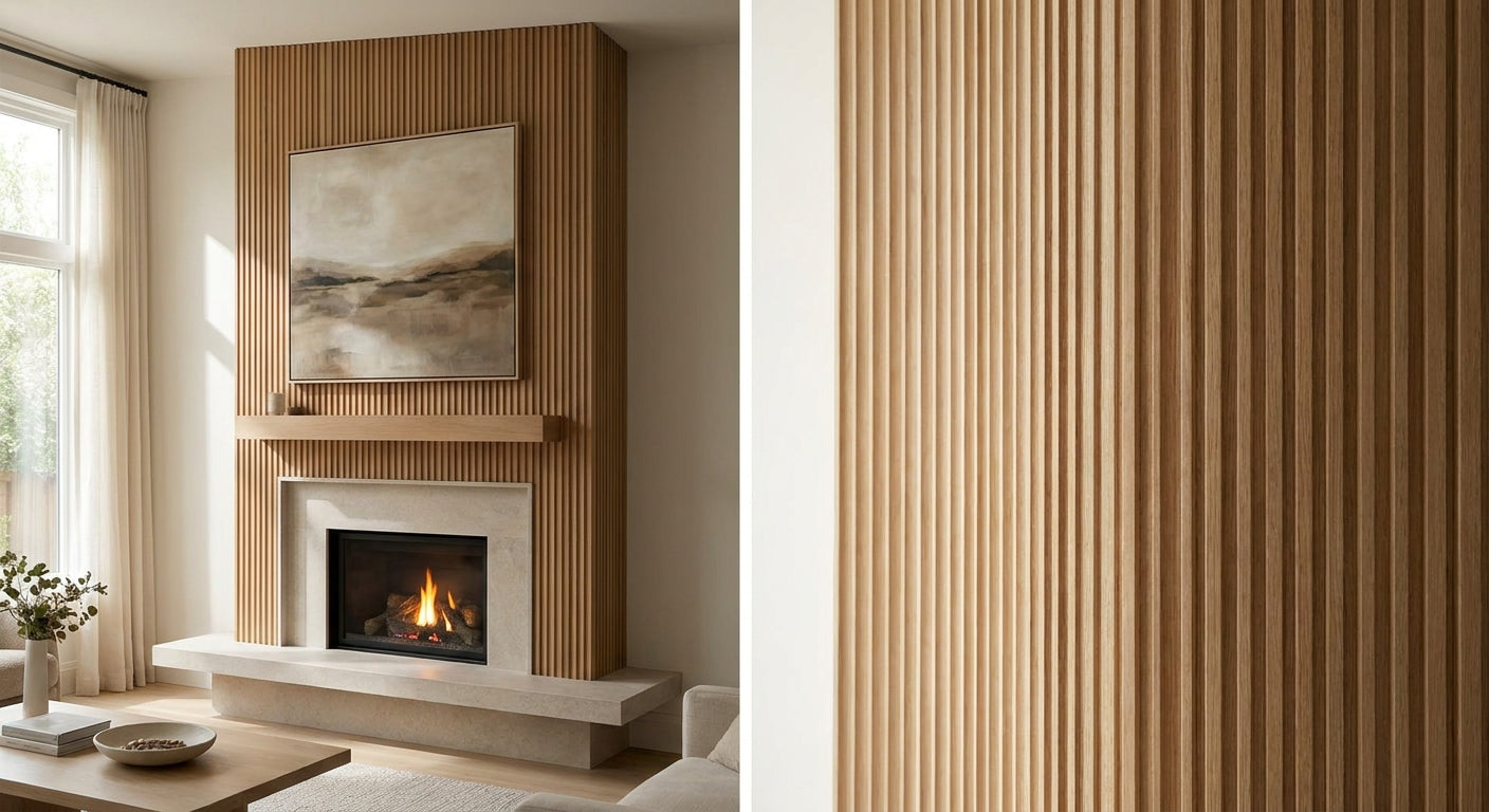 How to use fluted panels to clad a fireplace surround
