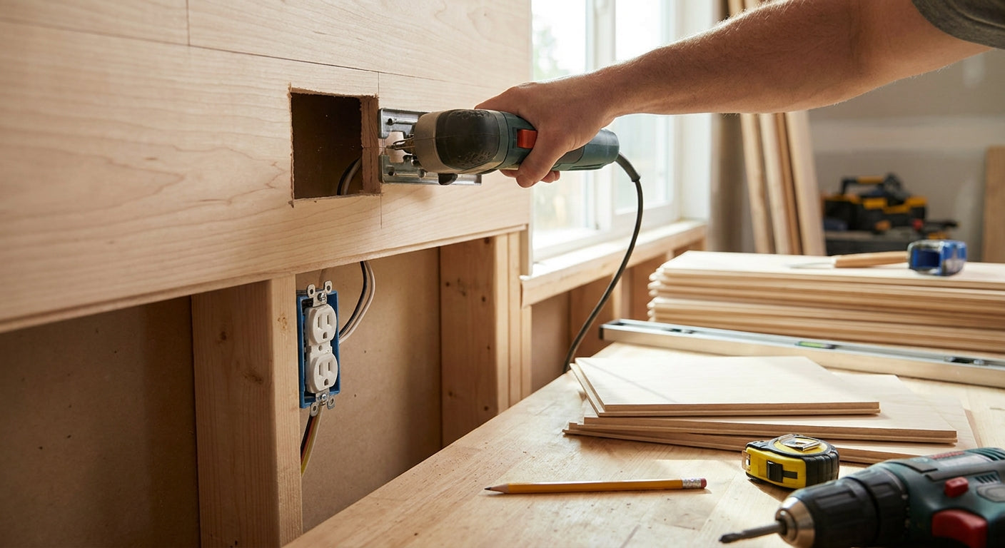 How to install wood panels around electrical outlets and switches