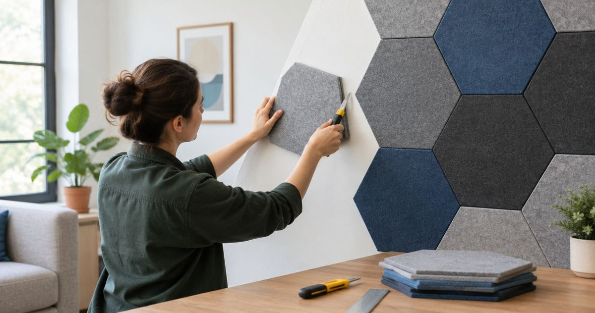 Can hexagon acoustic panels be trimmed to fit non-standard wall sizes?