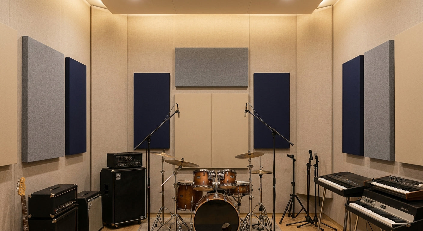 Acoustic panels for music rehearsal room walls