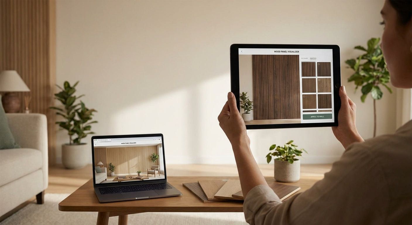 How to apply wood panel visualizer before buying samples