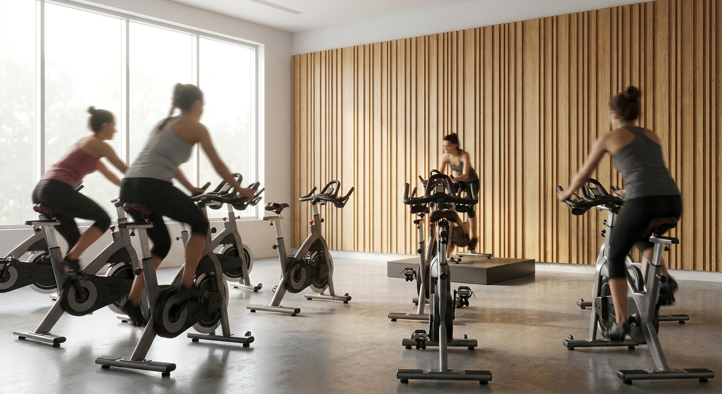 Best acoustic slat panels for indoor cycling and spin studios