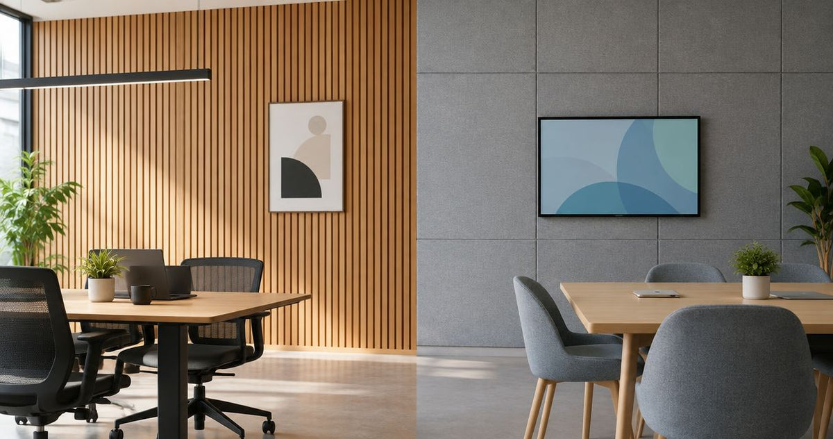Is acoustic wood paneling more effective than fabric wall panels for offices?