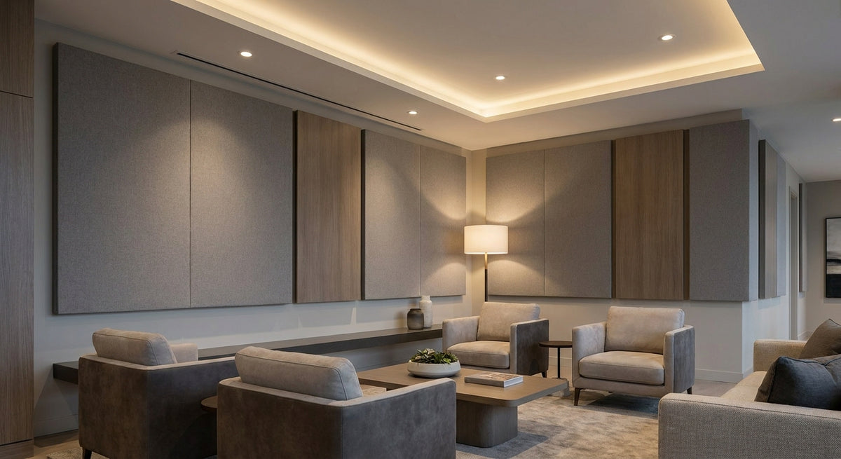 Acoustic panels for reducing noise in condo common areas