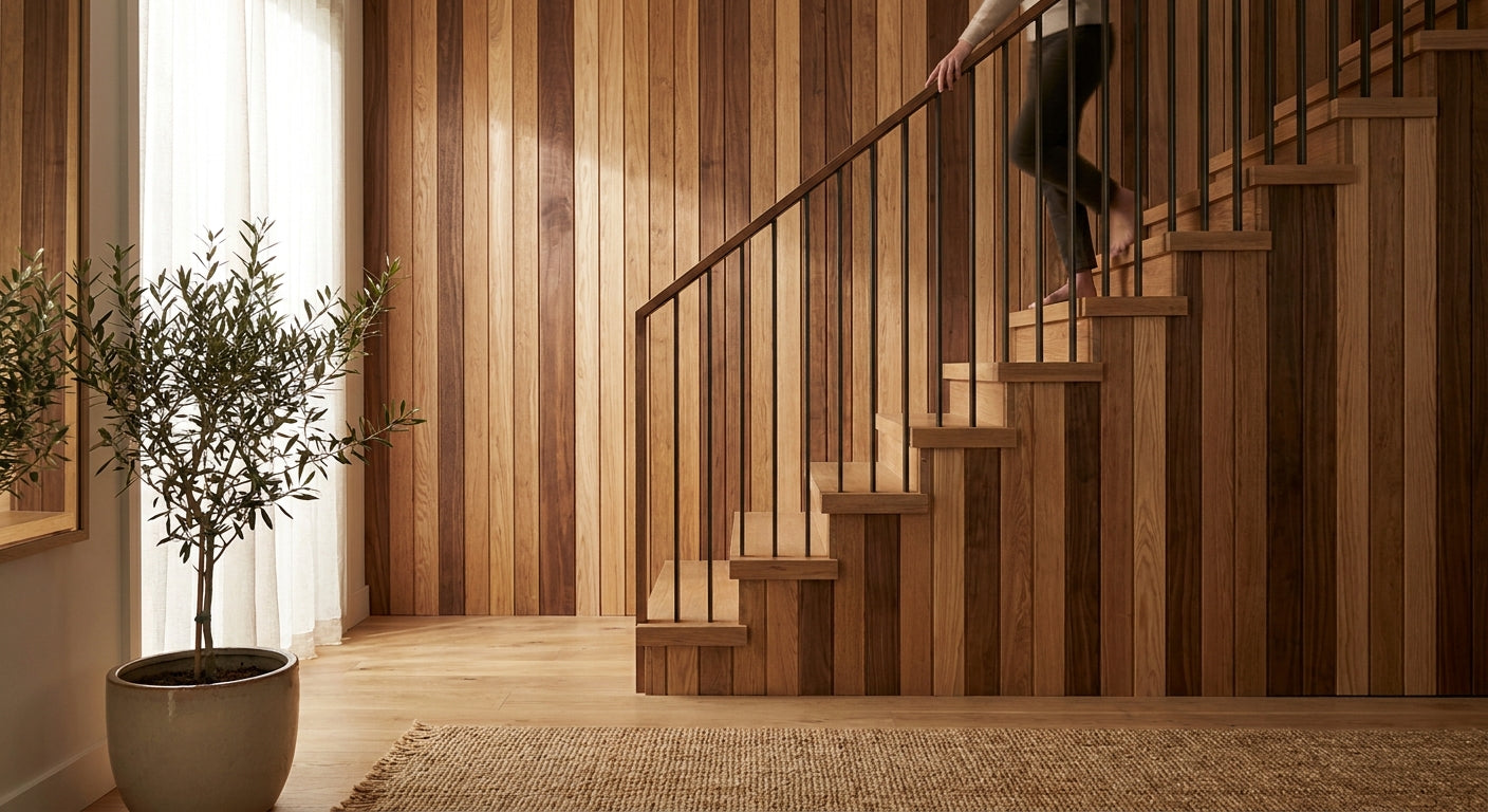 Best wood panels for staircase wall cladding