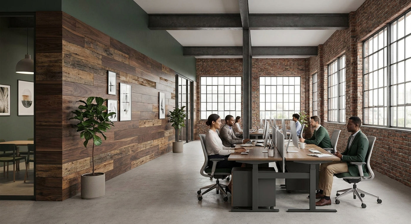 Best wood panels for industrial-style office interiors