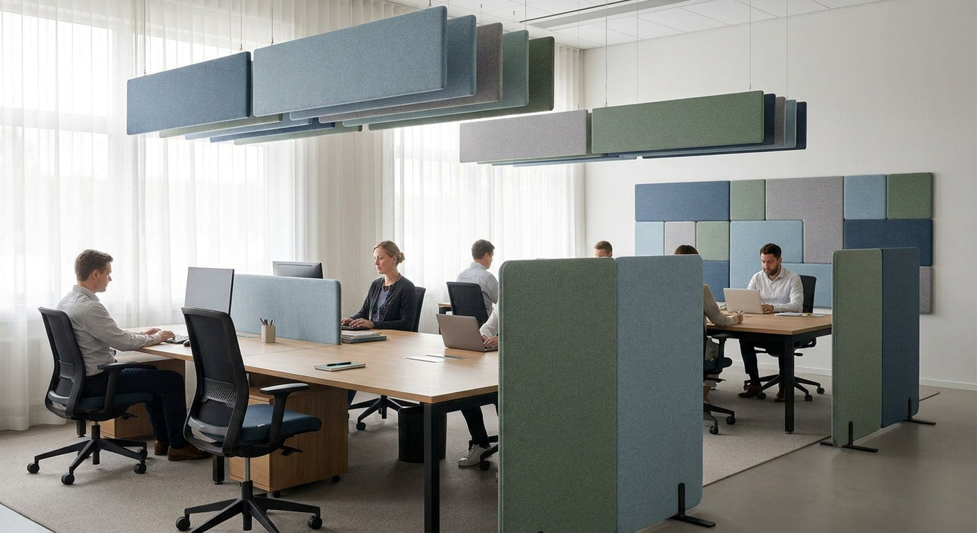 Acoustic panels for reducing noise in open offices