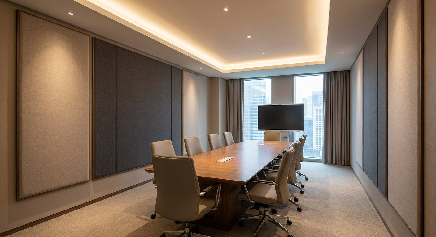Acoustic panels for reducing noise in hotel conference rooms