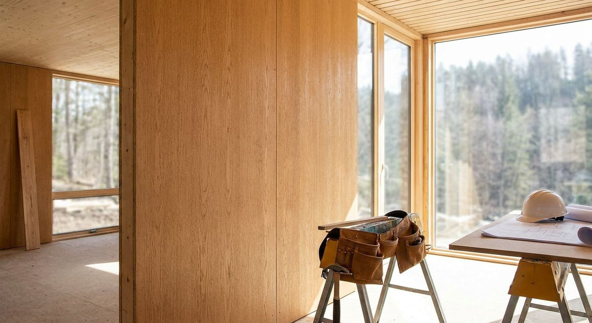 Engineered wood wall panels for modular home builders