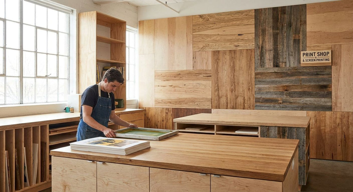 Best wood panels for print and screen printing shop interiors