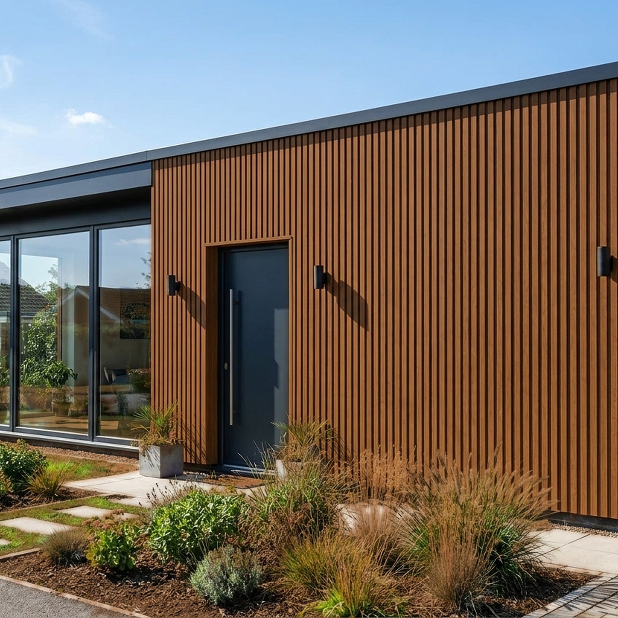 Exterior Wall Panel Oak 94.5" | Garden | 3D Wood Grain (2 Panels per Box)