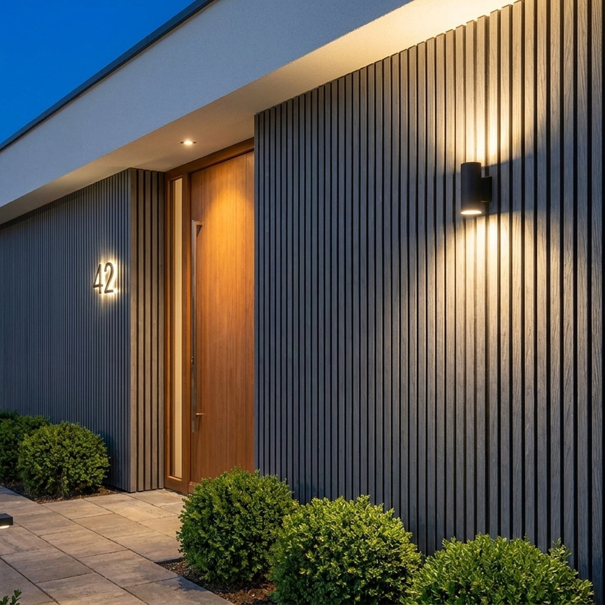 Exterior Wall Panel Stone Gray 94.5" | Garden | 3D Wood Grain (2 Panels per Box)