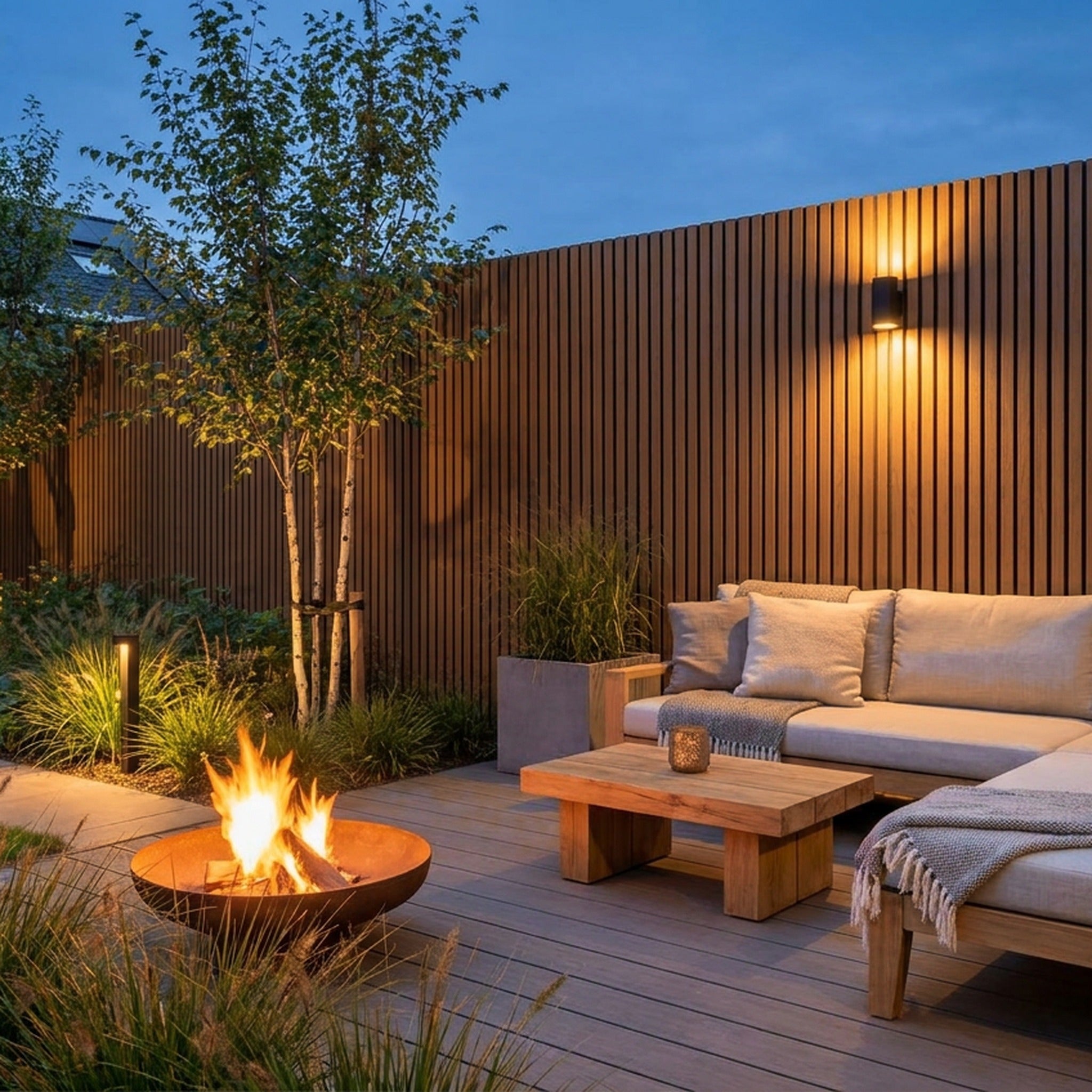 Exterior Wall Panel Oak 94.5" | Garden | 3D Wood Grain (2 Panels per Box)