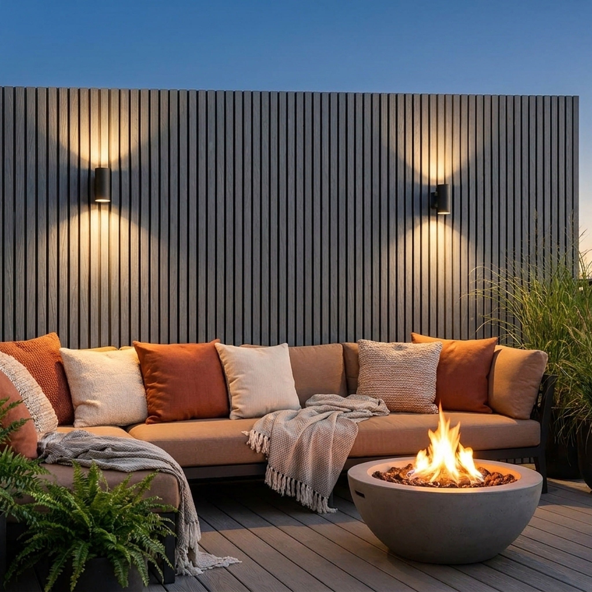 Exterior Wall Panel Stone Gray 94.5" | Garden | 3D Wood Grain (2 Panels per Box)