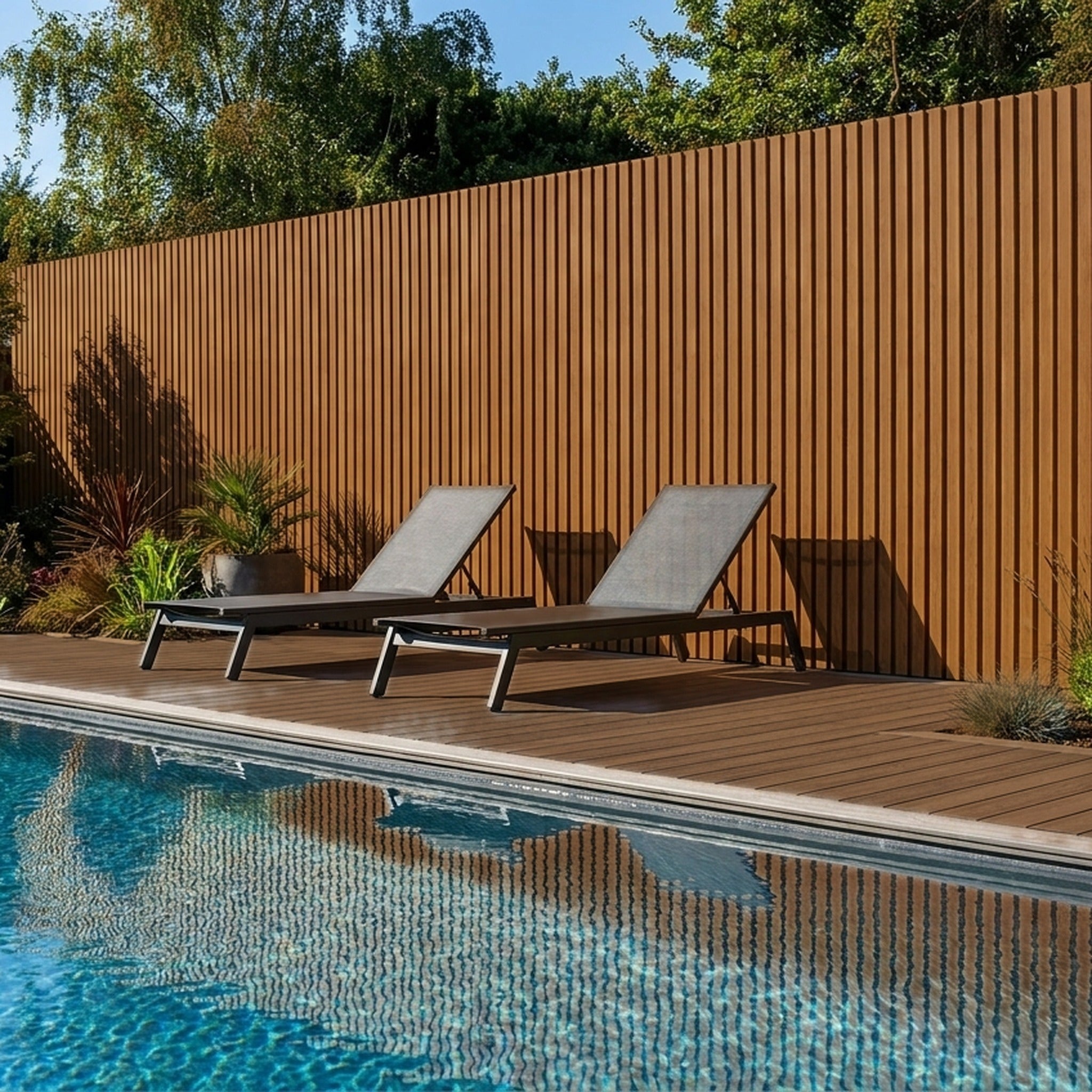 Exterior Wall Panel Oak 94.5" | Garden | 3D Wood Grain (2 Panels per Box)