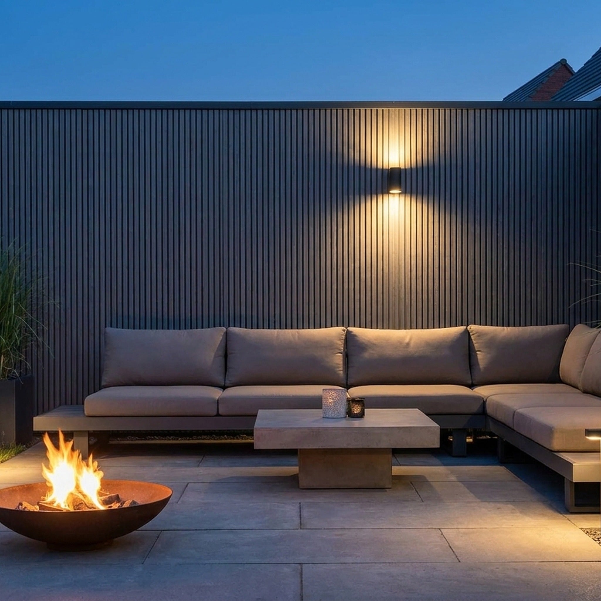 Exterior Wall Panel Stone Gray 94.5" | Garden | 3D Wood Grain (2 Panels per Box)