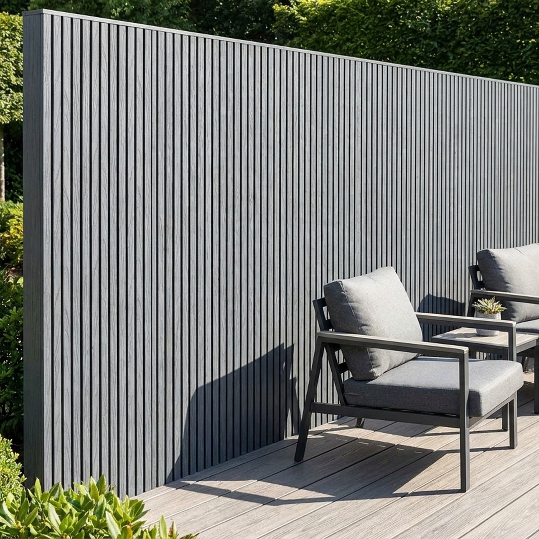 Exterior Wall Panel Stone Gray 94.5" | Garden | 3D Wood Grain (2 Panels per Box)