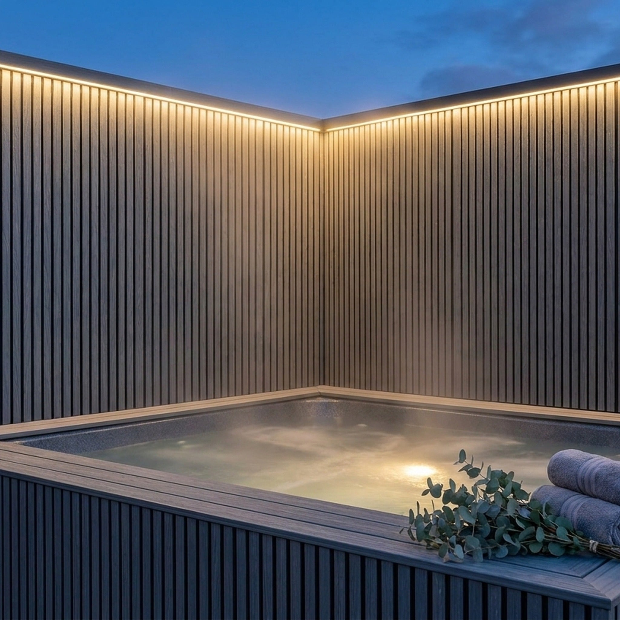 Exterior Wall Panel Stone Gray 94.5" | Garden | 3D Wood Grain (2 Panels per Box)