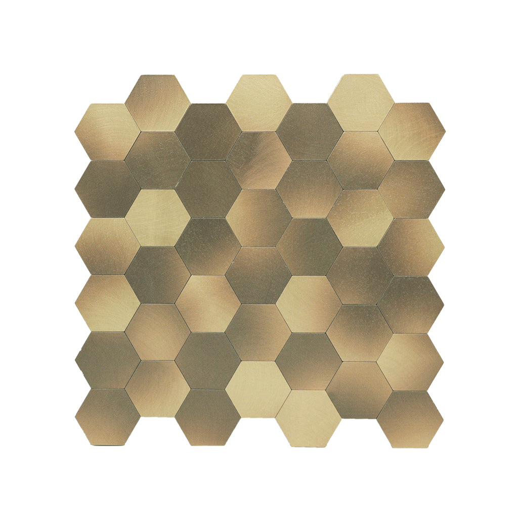 Peel and Stick Backsplash | Hexagon Gold | 11.5×11.34"