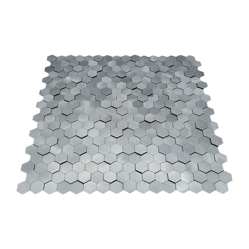 Peel and Stick Backsplash | Mini Hexagon 3D Gray | 11.73×12.09"