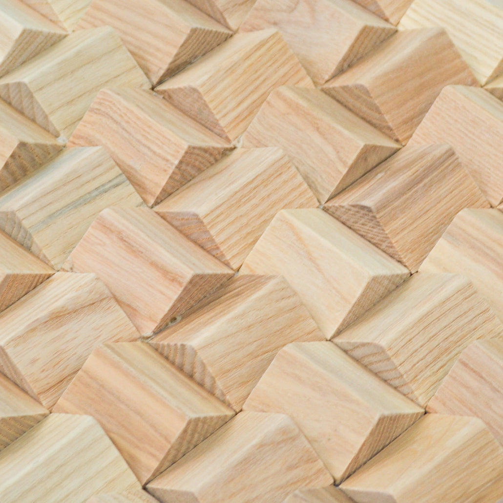 Wood Mosaic Panel | Ash Wood Tile | 12×12”