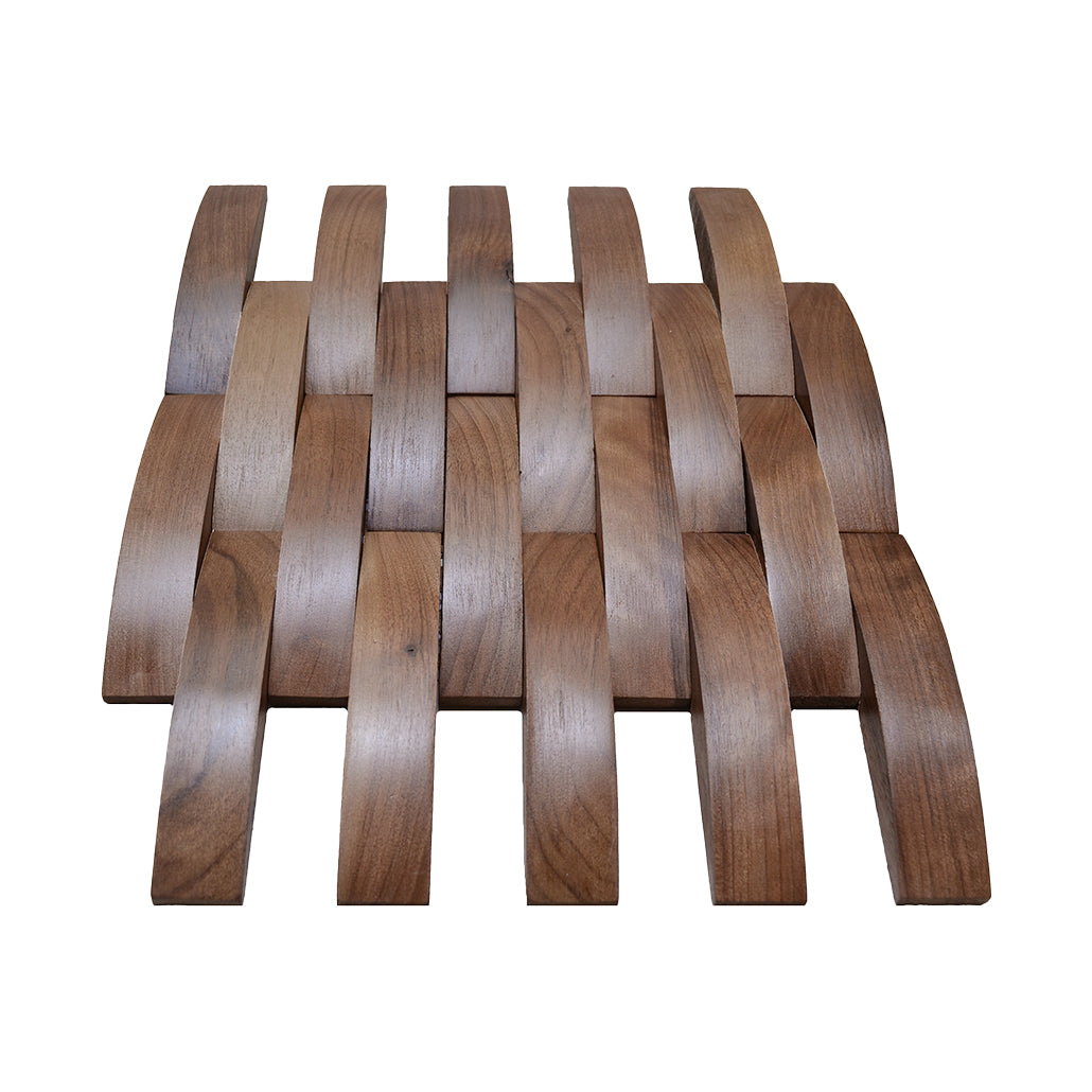 Wood Mosaic Panel | Deep Dusk Walnut Wood Tile | 12×12”