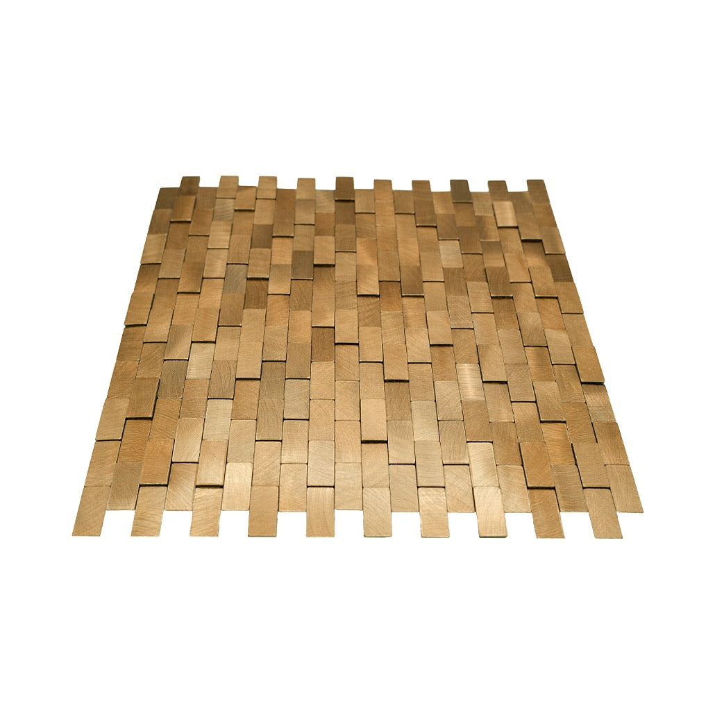 Peel and Stick Backsplash | Brick 3D Gold | 11.73×11.81"