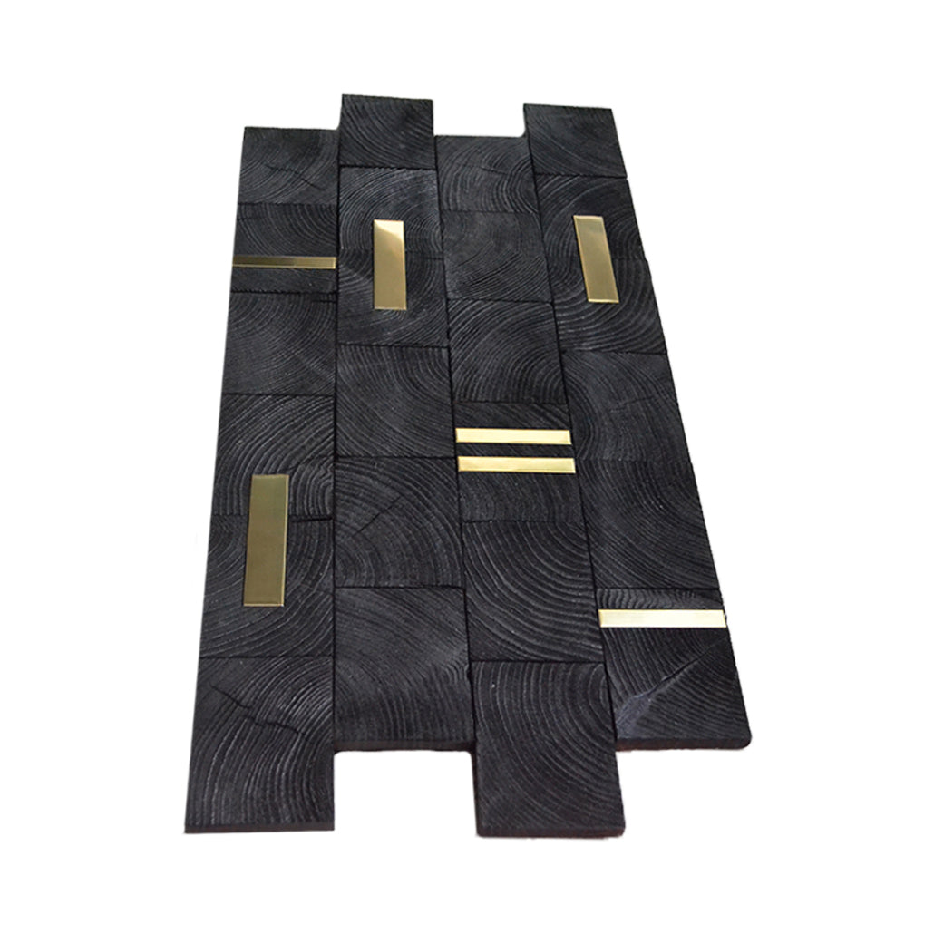 Wood Mosaic Panel | Industrial Pine Wood Tile | 12×24”