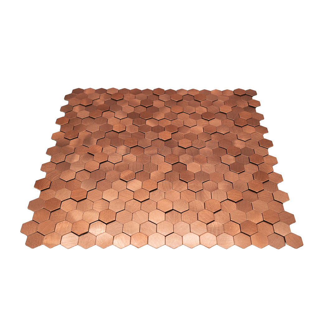 Peel and Stick Backsplash | Mini Hexagon 3D Copper | 11.73×12.09"