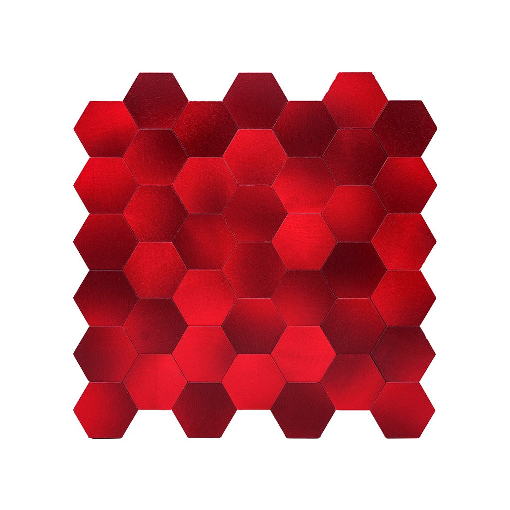 Peel and Stick Backsplash | Hexagon Red | 11.5×11.34"