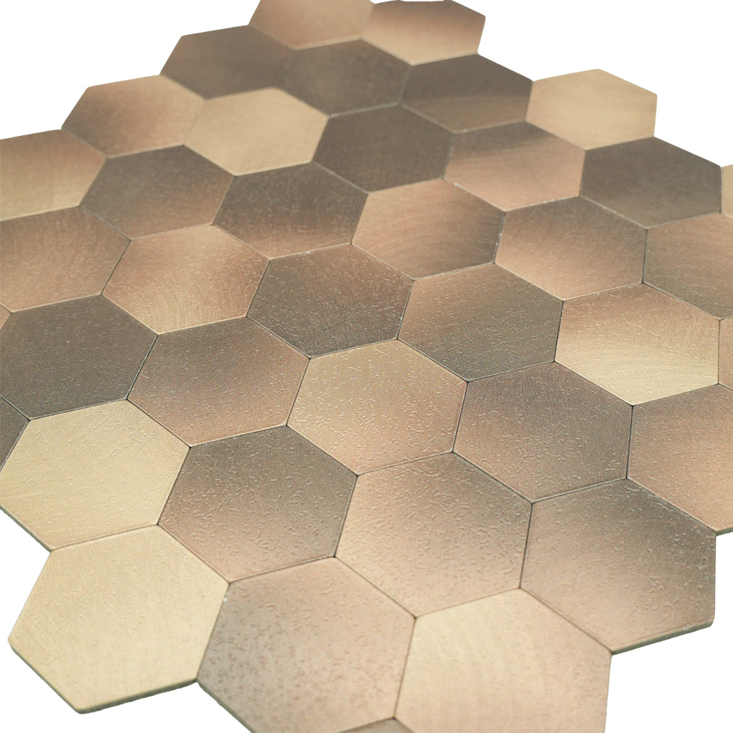 Peel and Stick Backsplash | Hexagon Gold | 11.5×11.34"
