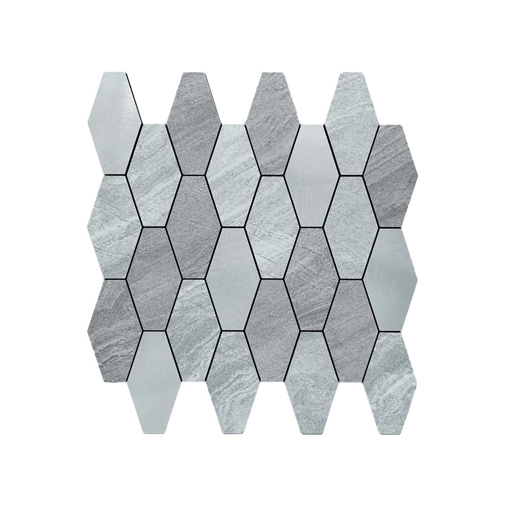Peel and Stick Backsplash | Picket Silver | 11.81×11.81"