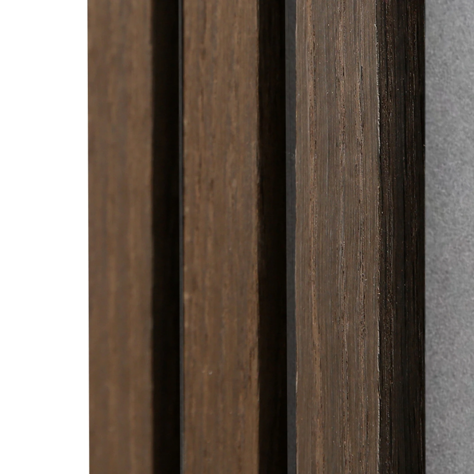 Sample - Slat Wall Panel | Smoked Oak with Gray Felt