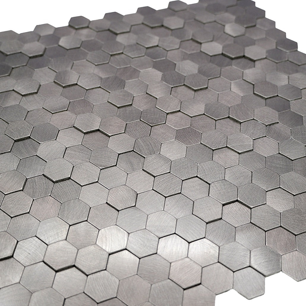 Peel and Stick Backsplash | Mini Hexagon 3D Anthracite | 11.73×12.09"