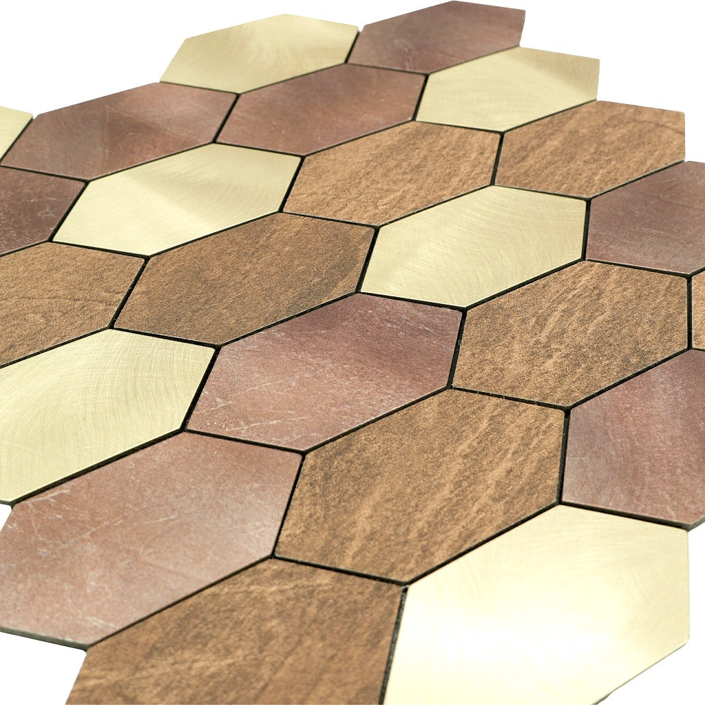 Peel and Stick Backsplash | Picket Champagne | 11.81×11.81"