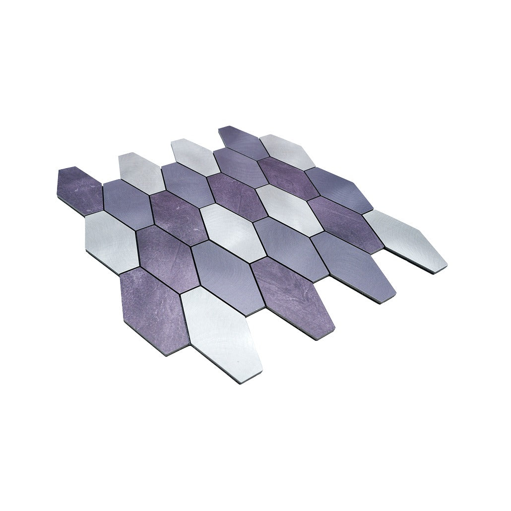 Peel and Stick Backsplash | Picket Purple | 11.81×11.81"