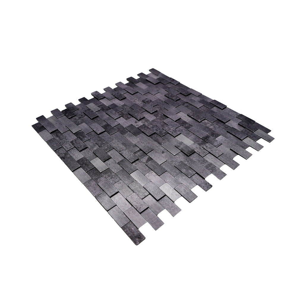 Peel and Stick Backsplash | Brick 3D Anthracite | 11.73×11.81"