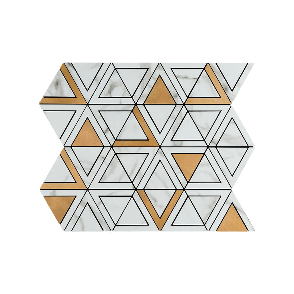 Peel and Stick Backsplash | Triangle Gold | 11.3×13.03"