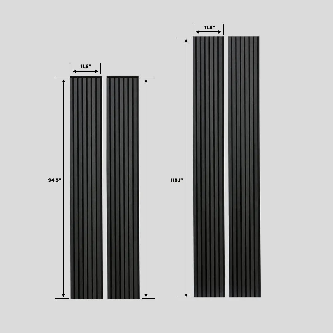 Acoustic Slat Wall Panel | Black Oak | Premium 3-Sided Wood Veneer