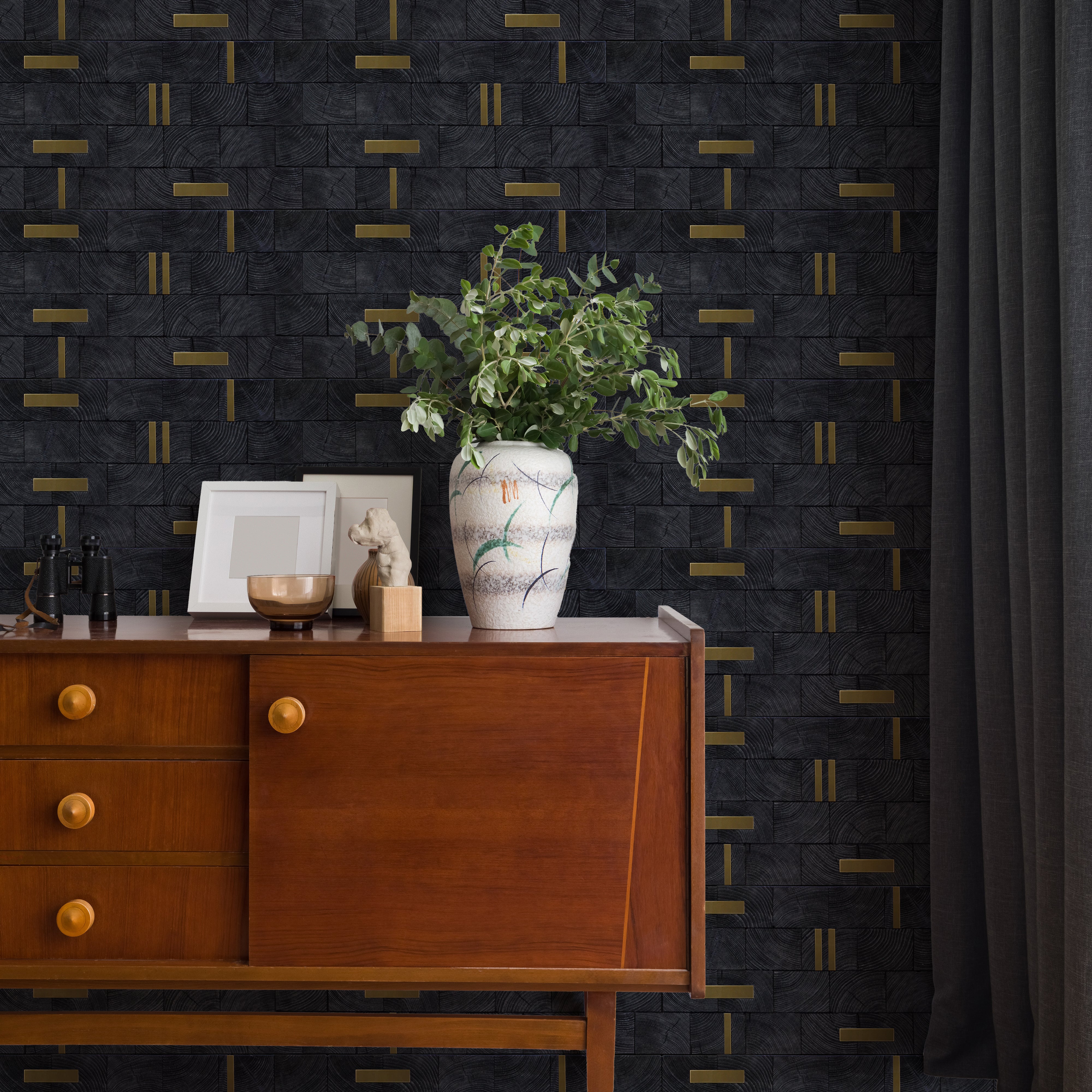 Wood Mosaic Panel | Industrial Pine Wood Tile | 12×24”