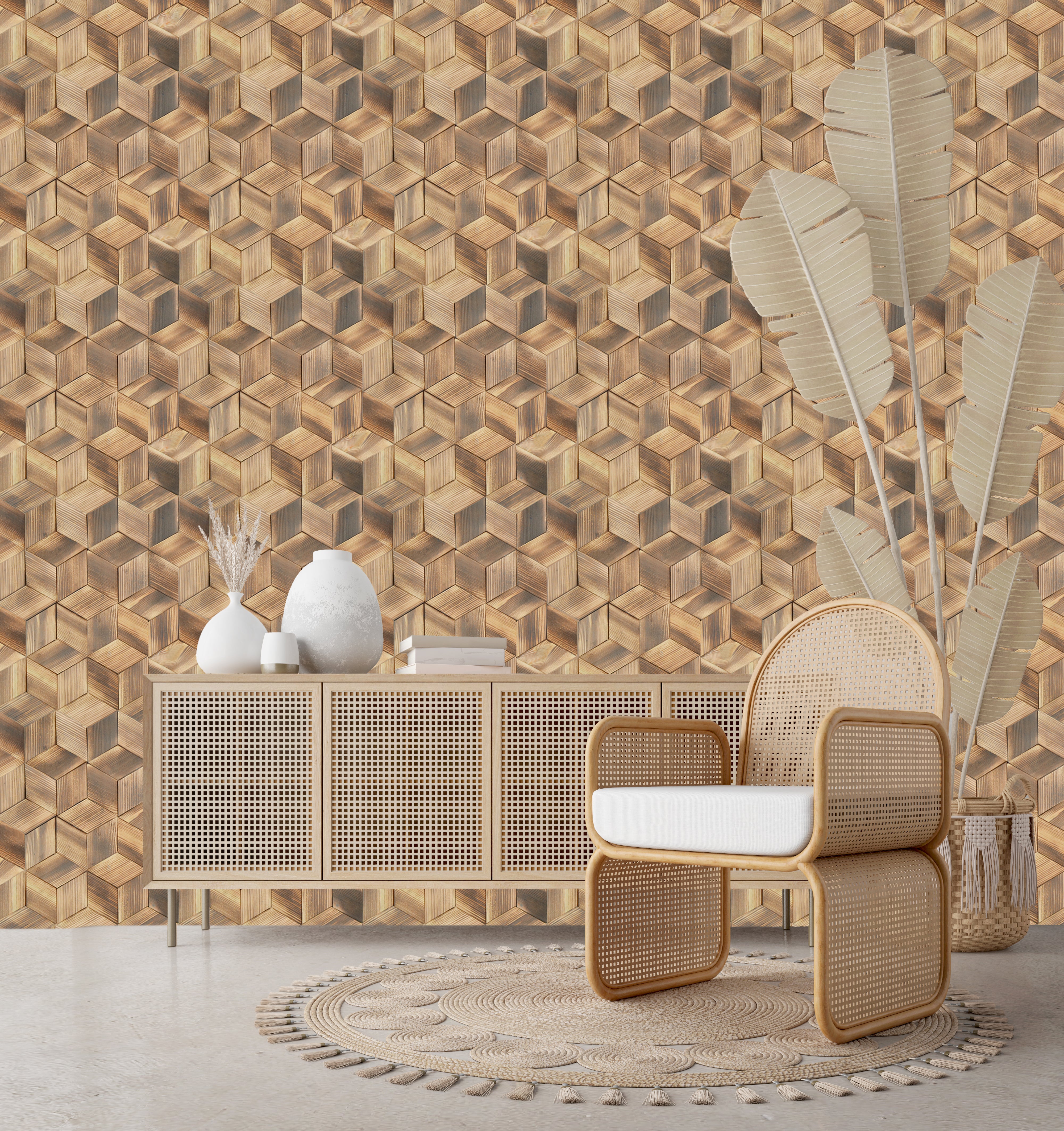 Wood Mosaic Panel | Fresh Pine Wood Tile | 11.8×13.8”