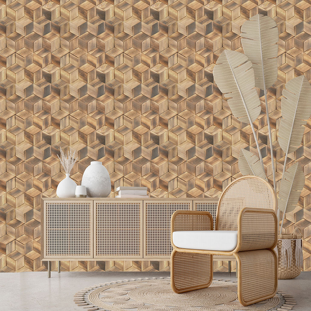 Wood Mosaic Panel | Fresh Pine Wood Tile | 11.8×13.8”