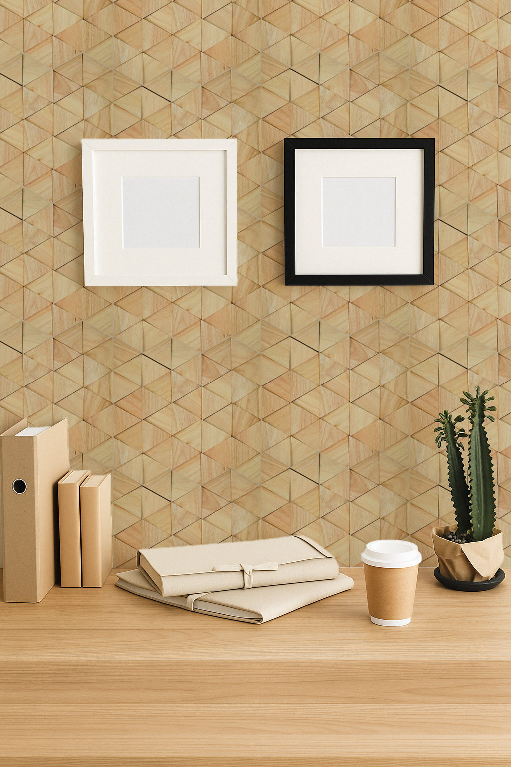 Wood Mosaic Panel | Compact Rubber Wood Tile | 11.0×11.8”